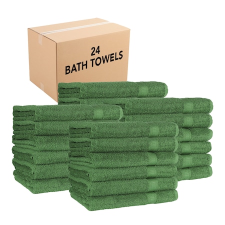 Monarch Brands True Color Bath Towels, Green, 24PK BATH-HGREEN-CS